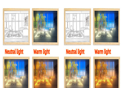 Illuminated Picture LED Decorative Light Painting Bedside Picture Style Creative Modern Simulate Sunshine Drawing Night Light Gift