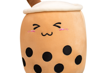 Cute Fruit Drink Plush Stuffed Soft Strawberry Milk Tea Plush Boba Tea Cup Toy Bubble Tea Pillow Cushion Kids Gift