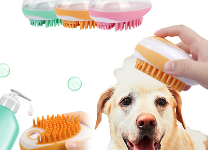 Dog Cat Bath Brush 2-in-1 Pet SPA Massage Comb Soft Silicone Pets Shower Hair Grooming Cmob Dog Cleaning Tool Pet Products