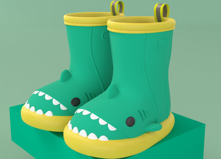 Cartoon Shark Slip On Rain Boots, Waterproof Non Slip Rain Boots