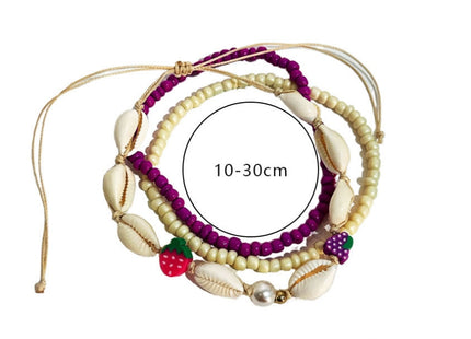 Foot Ornaments Bohemian Color Bead Starfish Shell Pendant Anklet Female Beach Style Ornament
