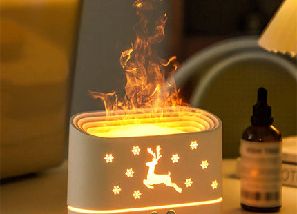 Elk Flame Humidifier Diffuser Mute Household Atmosphere Lamp Christmas Home Decorations