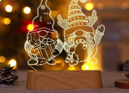 Christmas Decoration 3D Lamp Acrylic LED Night Lights New Year Valentines Day Christmas Kids Gift Christmas Ornaments