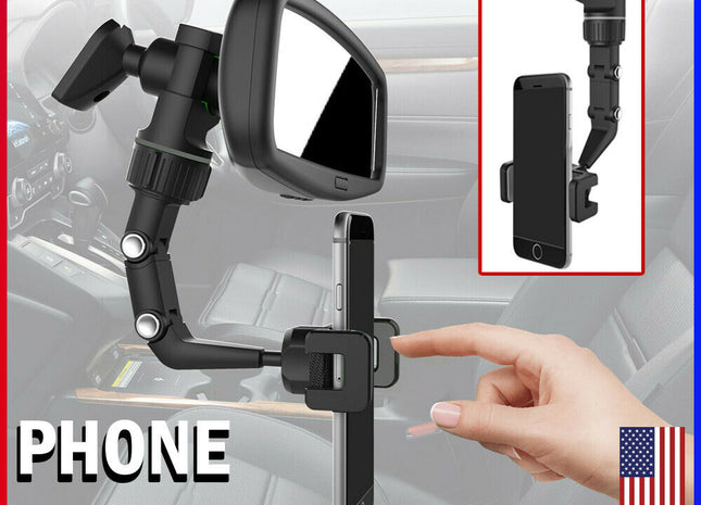 Universal 360 Rotation Car Rear View Mirror Mount Stand GPS Cell Phone Holder US