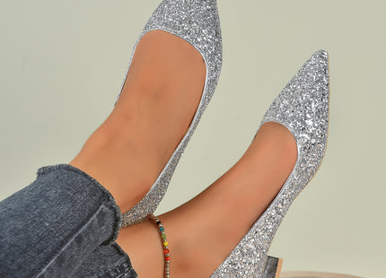Crystal Sequins Low Heel Shoes Women