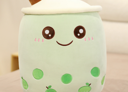 Cute Fruit Drink Plush Stuffed Soft Strawberry Milk Tea Plush Boba Tea Cup Toy Bubble Tea Pillow Cushion Kids Gift