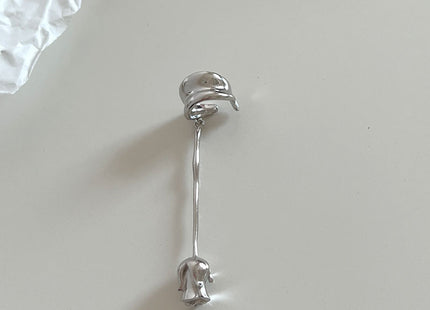 Rose Ear Clip S925 Sterling Silver Earrings Without Pierced Ears