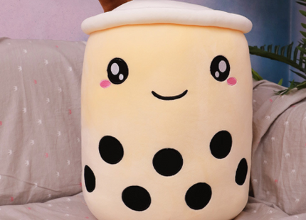 Cute Fruit Drink Plush Stuffed Soft Strawberry Milk Tea Plush Boba Tea Cup Toy Bubble Tea Pillow Cushion Kids Gift